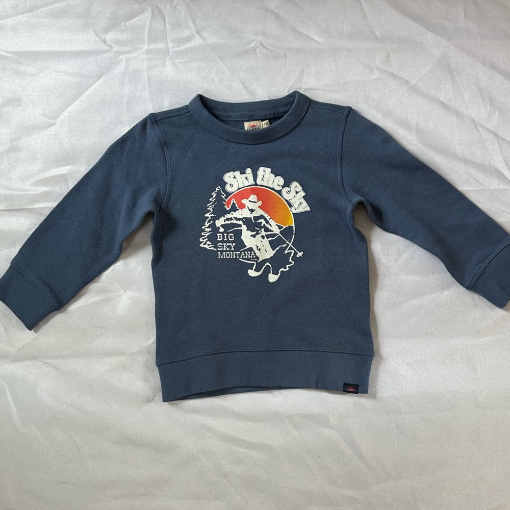 Faherty Ski The Sky Big Sky Montana Blue Sweatshirt